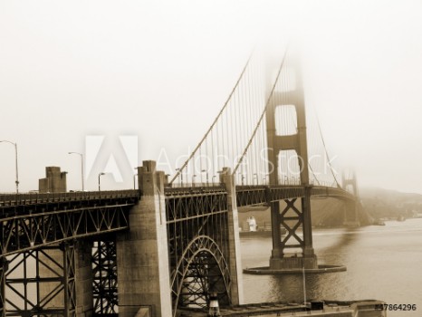 Picture of Golden Gate Bridge in Sea Mist in San Francisco California USA